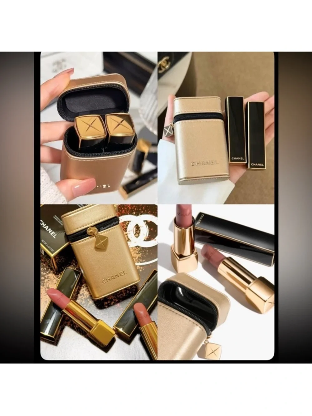 NWT- Limited Edition Chanel 6 pc Set Rouge Allure Lipstick in Gold Case Sold Out - Picture 8 of 9